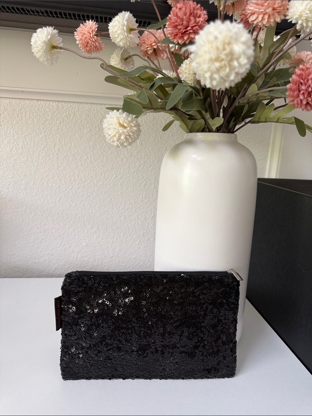 Black Sequin Cosmetic Bag “Your Best Friend”